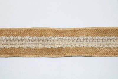 Ширит за декорация зебло с дантела, ширина 6,0 см