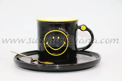 Комплект чаша с чинийка серия 'Smile', модел едно