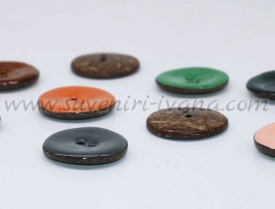 цветни дървени копчета с гланцово покритие 40 мм