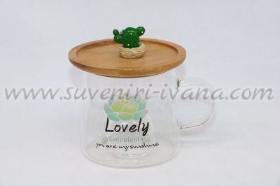 Стъклена чаша 'Lovely Succulents', модел две