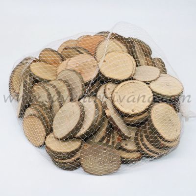 Кръгли дървени шайби - 500 грама, размер 35-55 мм