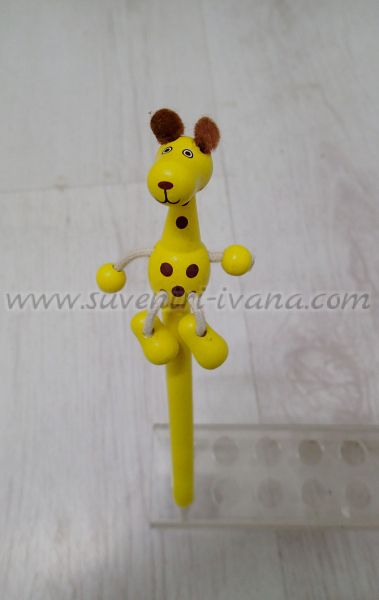 Детска дървена химикалка жирафче 18,0 см.