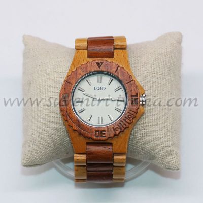 дървен часовник за ръка с дървена каишка модел едно