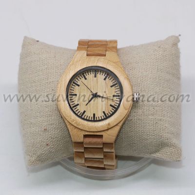 Дървен часовник за ръка с дървена каишка, модел три
