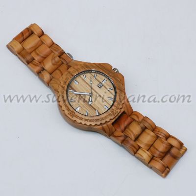 дървен ръчен часовник с дървена каишка