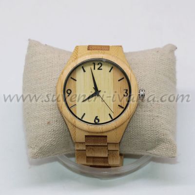 дървен часовник за ръка с дървена каишка модел пет