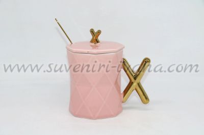 розова чаша дръжка Х хикс и капаче