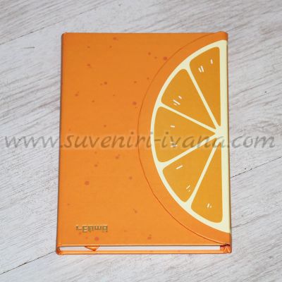 оранжев тефтер с твърди корици портокал