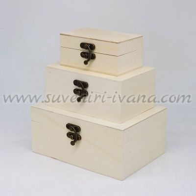 дървени кутии за декупаж комплект три броя