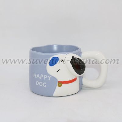 Детска чаша керамична Happy Dog - сива