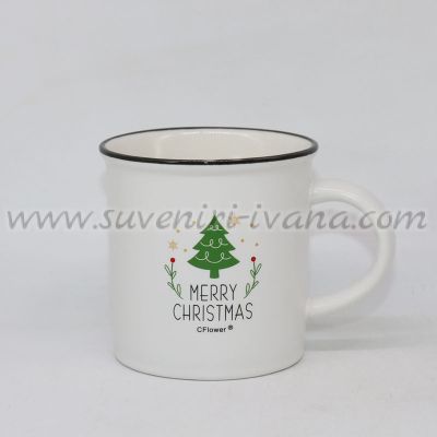 Коледна чашка за чай или кафе Merry Christmas, модел четири