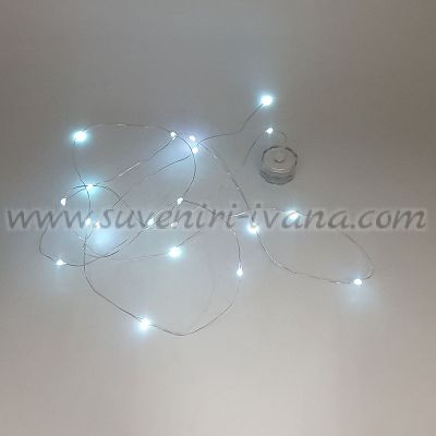 LED декоративни лампички на тел 195 см – студена светлина