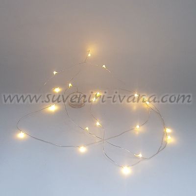 LED декоративни лампички на тел 230 см – топла светлина