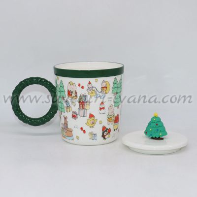 коледна чаша с капаче с елха