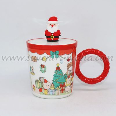 коледна чаша с капаче и весел коледен дизайн