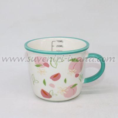 Керамична чаша 300 мл с цветен принт праскови