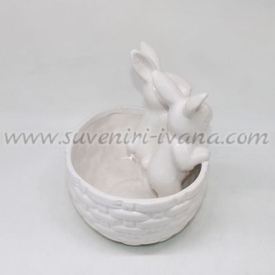 керамична кошничка за великденски яйца или украса