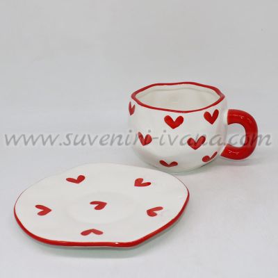 керамичен комплект 'червени сърца'