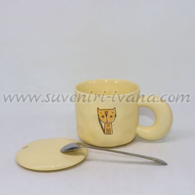 чаша с илюстрация на коте