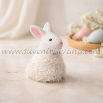 декоративно керамично зайче с пухкаво тяло