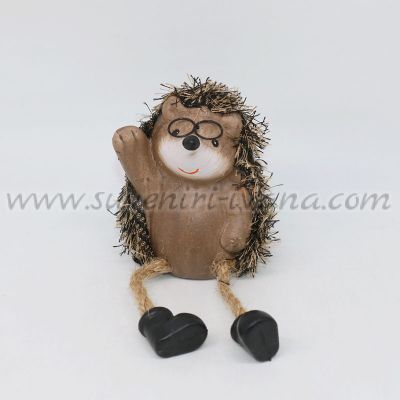 Декоративно керамично таралежче с текстилни бодлички - модел едно