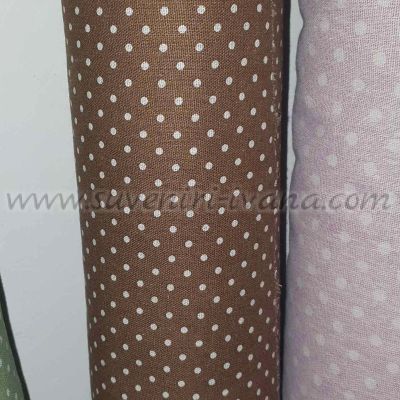 Декоративен кафяв плат на точки за чанти торбички и ръчна изработка