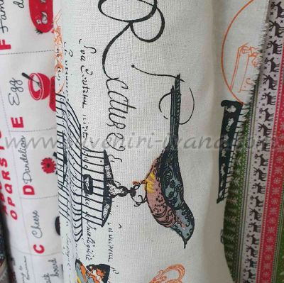 Плат за декорация с винтидж мотиви – птица, клетка и надписи