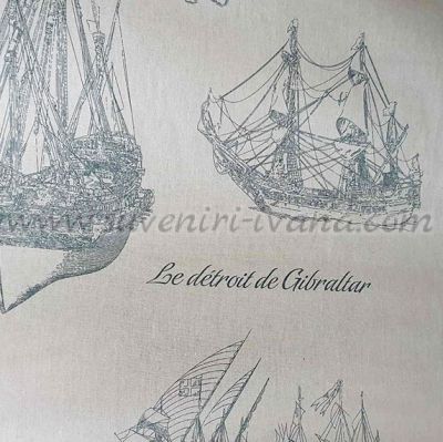Памучен плат с морски дизайн и кораби