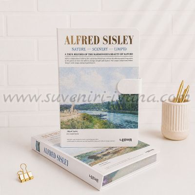 Луксозен тефтер Alfred Sisley „Речен пейзаж“ с магнитна закопчалка | A5, 128 листа