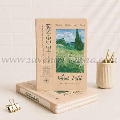 Тефтер Винсент ван Гог Wheat Field с дървена корица