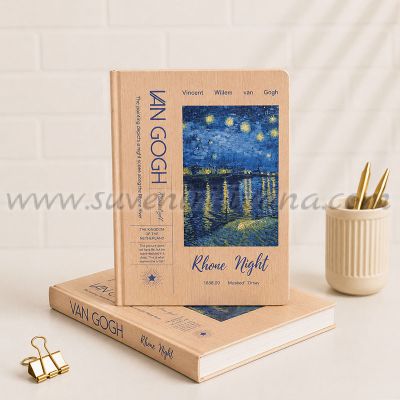 Дървен тефтер Винсент ван Гог – Rhone Night / Звездна нощ над Рона