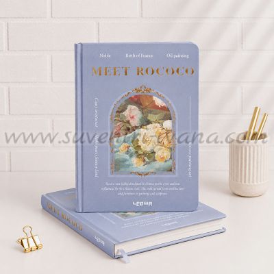 Луксозен арт тефтер Meet Rococo със синя флорална корица
