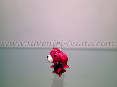Декоративна фигурка куче от муранско стъкло 2,3 х 2,7 см.