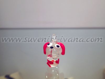 Декоративна фигурка куче от муранско стъкло 2,2 х 3,3 см.