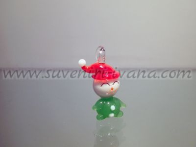 Декоративна фигурка снежен човек от муранско стъкло 2,0 х 3,0 см.