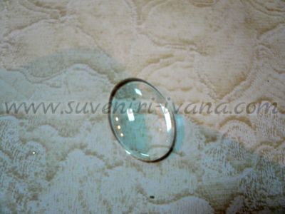 Стъклен кабошон за бижута елипса 25 х 18 мм