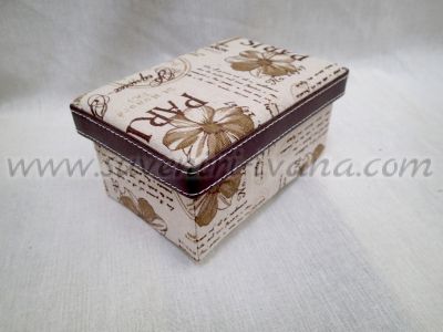 кутия за опаковане на подаръци с текстилно покритие 16 см