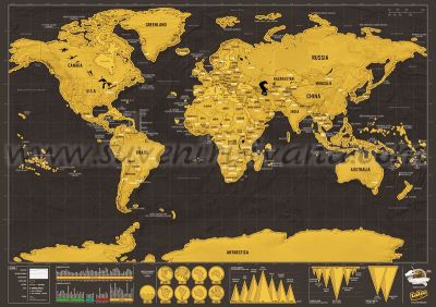 скреч карта на света