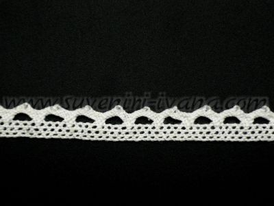 Дантела памучна с ширина 1,0 см. цвят бял