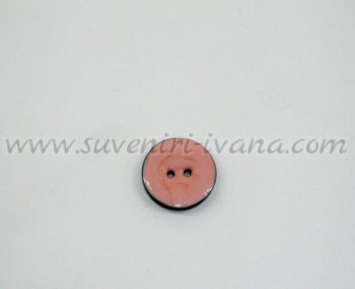 Дървено копче 2,5 см. с емайлирано покритие, розово
