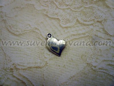 Винтидж елемент сърце 1,2 см. цвят сребро